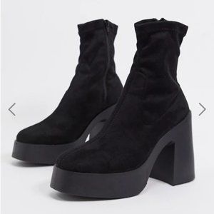 ASOS Black Heeled Sock Boots